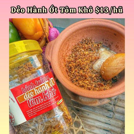 Dẻo Hành Ớt Tôm Khô Hũ